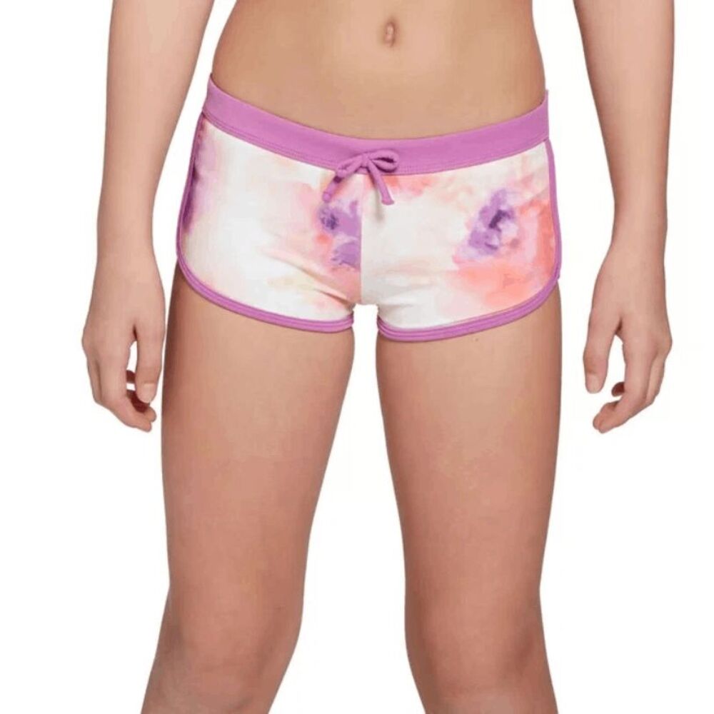 DSG | Girls Inky Overdye Warm Purple and Pink Swim Shorts XL (16)